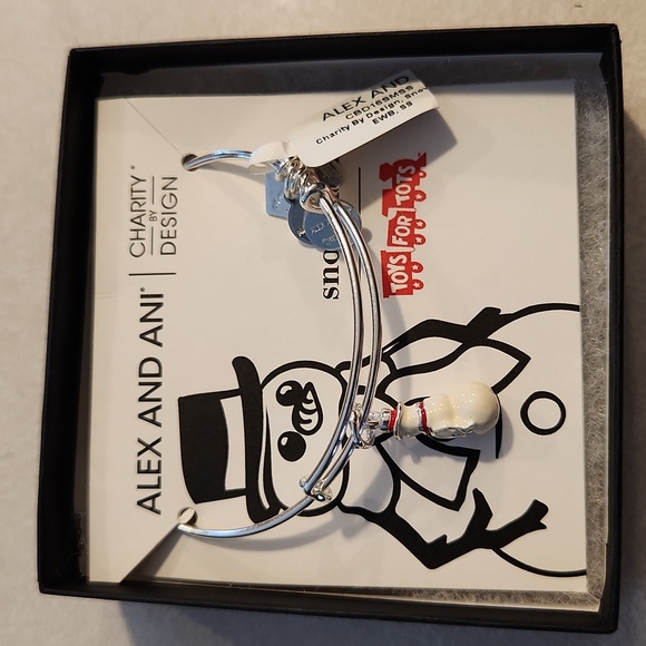Alex and Ani Silver Bangle Bracelet with Snowman NWT - OS - Picture 6 of 6